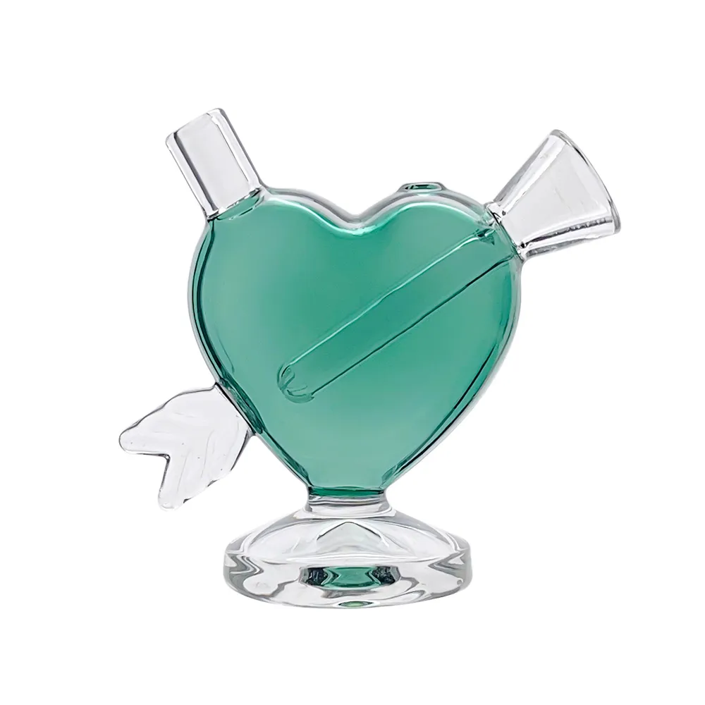 Heart Glass Bong Dab Rigs Hookahs Hand Pipes Blunt Heart Bubbler smoke accessory water pipe