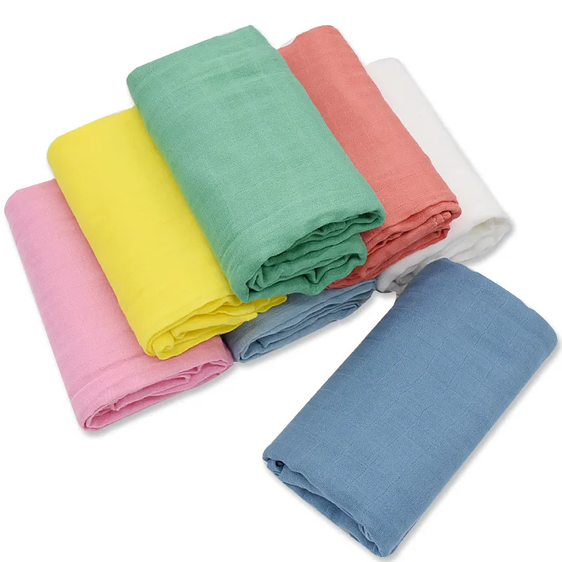 Baby Swaddle Swadding Cotone di bambù Neonato Solido Garza Avvolgere Asciugamani da bagno estivi Tenere trapunta Coperte da bagno a doppio strato Fasce per bambini Vestaglie per neonati BC709