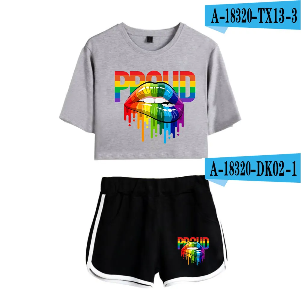 LGBT Pride Love Wins Sexy Set Women Conjunto Feminino Women Crop