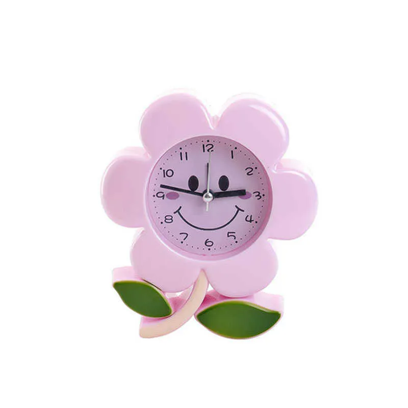 デスク置時計クリエイティブ花子供目覚まし時計装飾かわいいデスククロック目覚まし時計ベッドサイド時計人格装飾品 AA230522