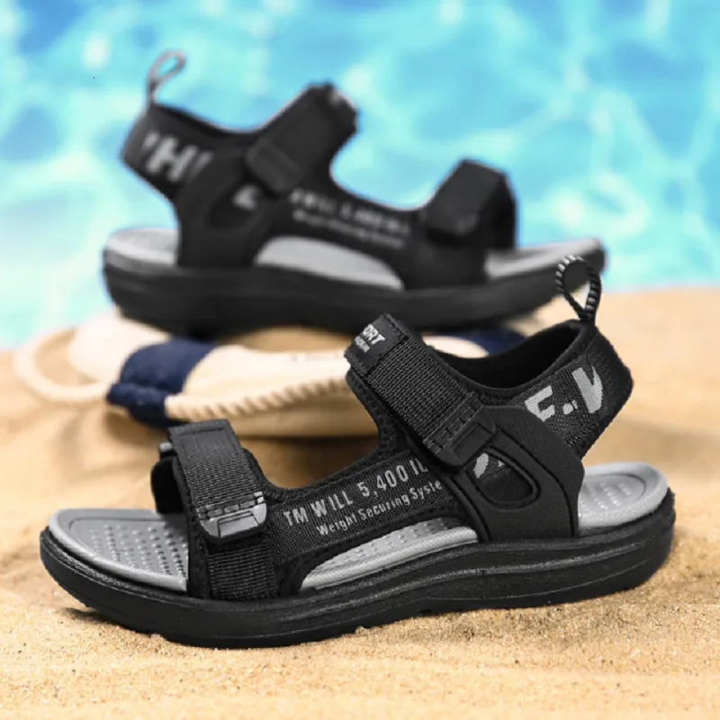 Sandálias verão crianças respirável meninos macio confortável crianças sapatos ao ar livre praia meninas chinelos leves 230522