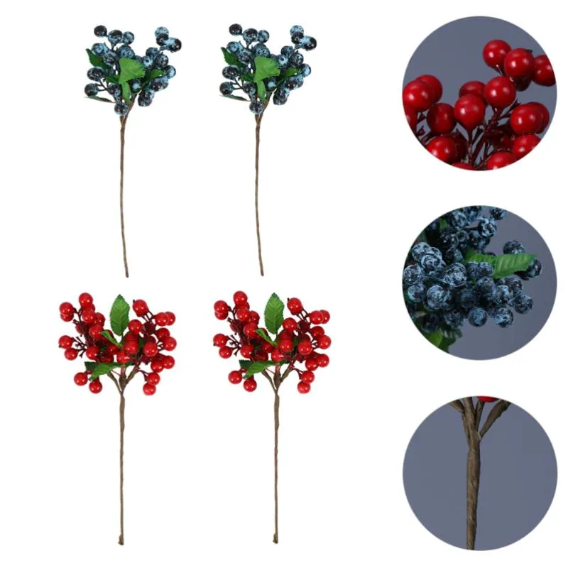 Kwiaty dekoracyjne 4pcs Pography Po Shoot Props Wedding Party Symulacja Flower Berries Fałszywe wieńce