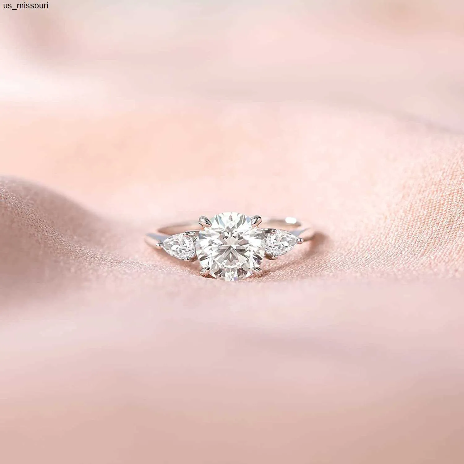 Trumium Silberring Mit Diamant Verlobungsring Klassisch Rund_voghion.com