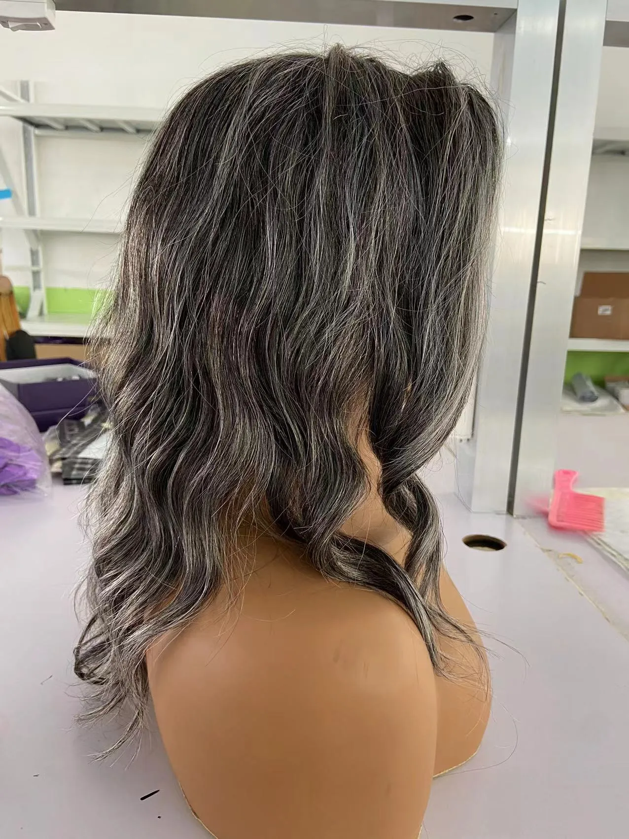 Grey wig real shop