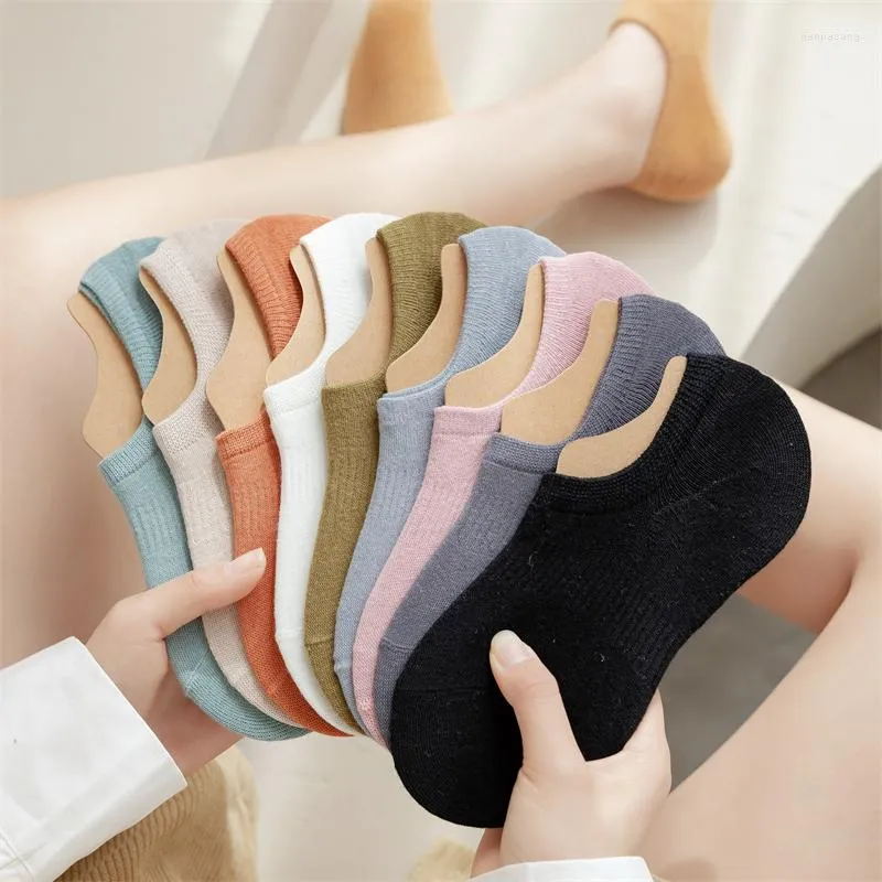 Frauen Socken frauen Baumwolle Sommer 2023 Einfarbig Unsichtbare Low Cut Weibliche Atmungsaktive Casual Plain No Show Anti-slip