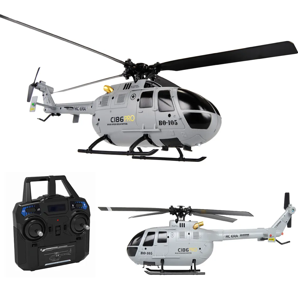 Интеллектуальный БПЛА C186 Pro B105 2 4G RTF RC Helicopter 4 Ppropellers 6 Электронный гироскоп оси для стабилизации удаленного управления игрушками 230520