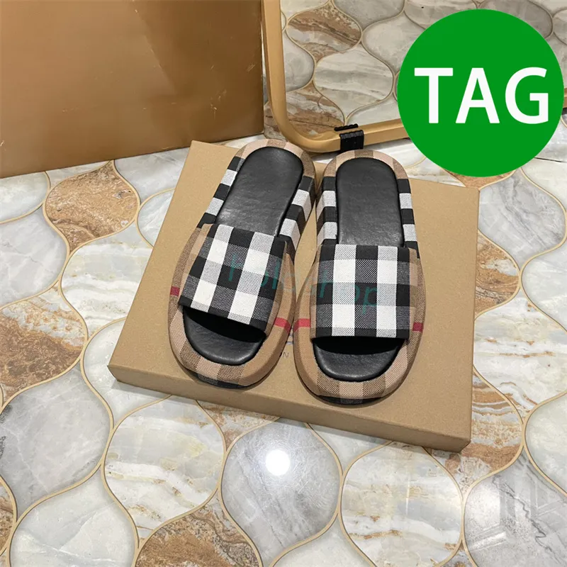 Luxury Designer Oversized Check Cotton Platform Slides Brown Black Platform Slide Sandals For Summer Beach And Outdoor Activities From Holdshop 21.39 DHgate.Com