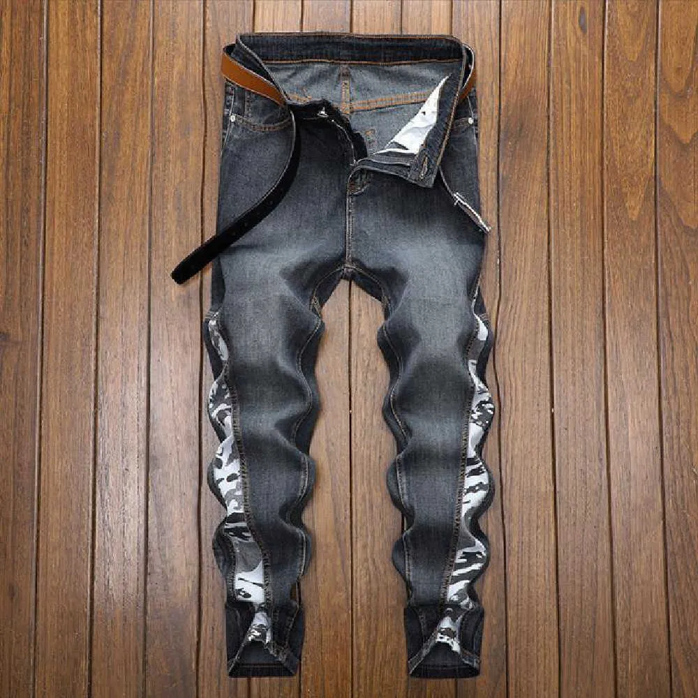 Men's Jeans Men's Jeans Spring Summer Micro Elastic Spotted Casual Youth Cotton Mid Rise Jeans Regular Trousers Black Jeans P230522