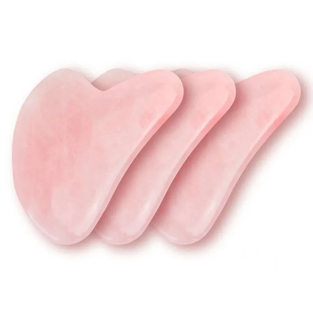 Natural Jade Gua Sha Stone Board Massage Rose Quartz Guasha Plate Jade Face Massager Scrapers Tools For Face Neck Back