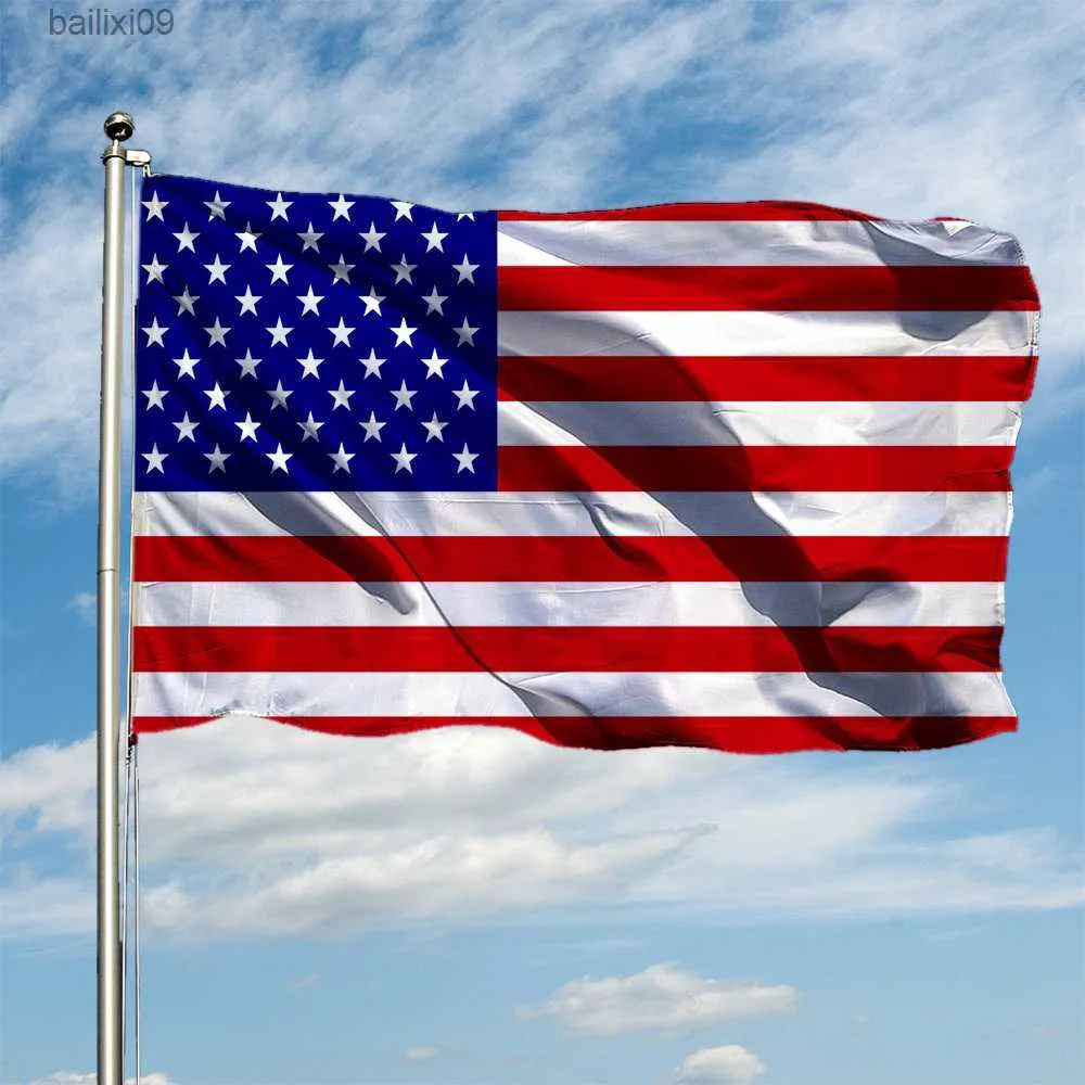 Parti Dekorasyonu ABD USA Amerikan Bayrağı 90x150cm Yıldızlar ve Stripes Amerika Birleşik Devletleri Ulusal Bayrakları Çift Taraflı Baskılı Polyester Afiş T230522