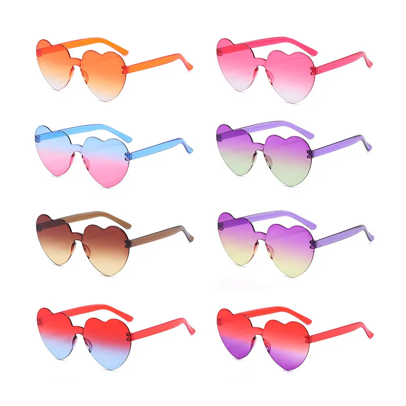 Enfants Lunettes De Soleil Coeur De Pêche Lunettes De Soleil Adultes Transparent Jelly Designer Lunettes Filles En Gros Plage Bord De Mer Enfants Mode Lunettes Lunettes BC720