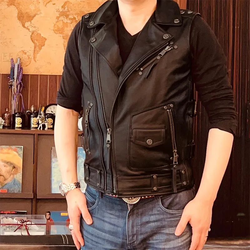 Leather bike vests discount