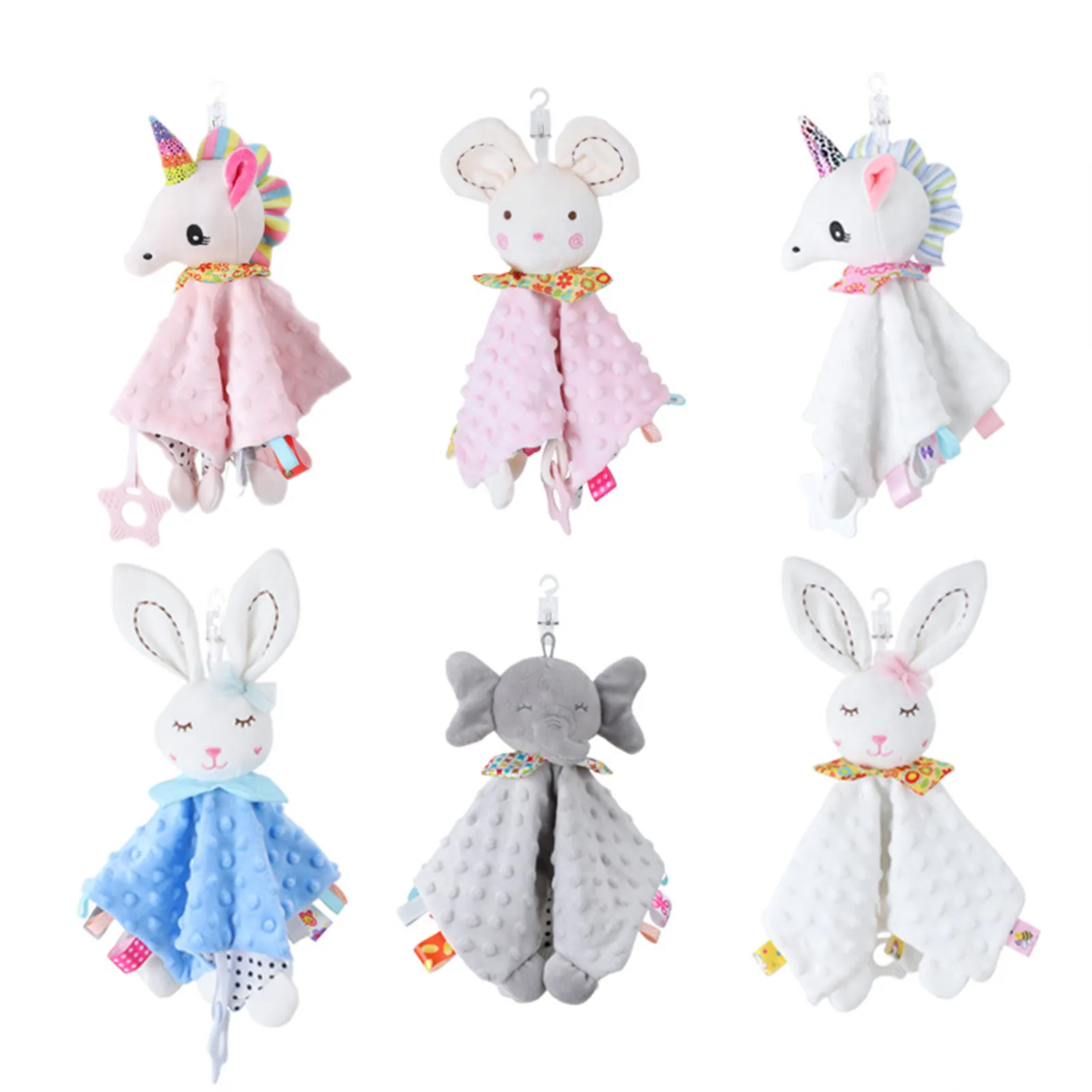 BBSKY baby comforting towel cute cartoon animal comforting cuddle doll baby comforting toy with doll comforting towel