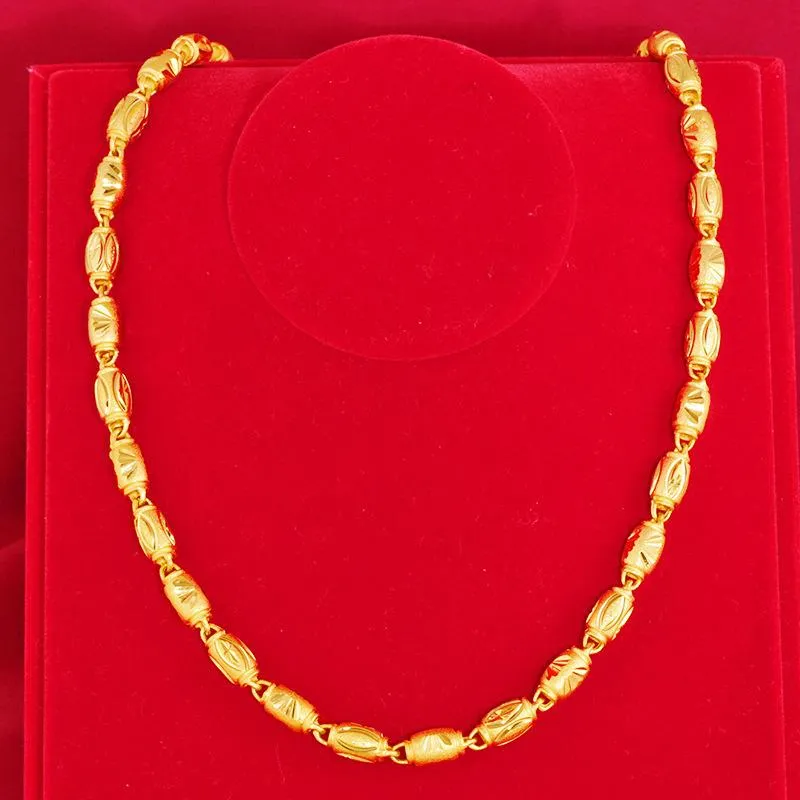 Kettingen 22K Gold Filled ketting voor mannen vrouwen fijne Bijoux niet vervagen hiphop partij Collares Naszyjnik sieraden gouden kettingen Unisex cadeau