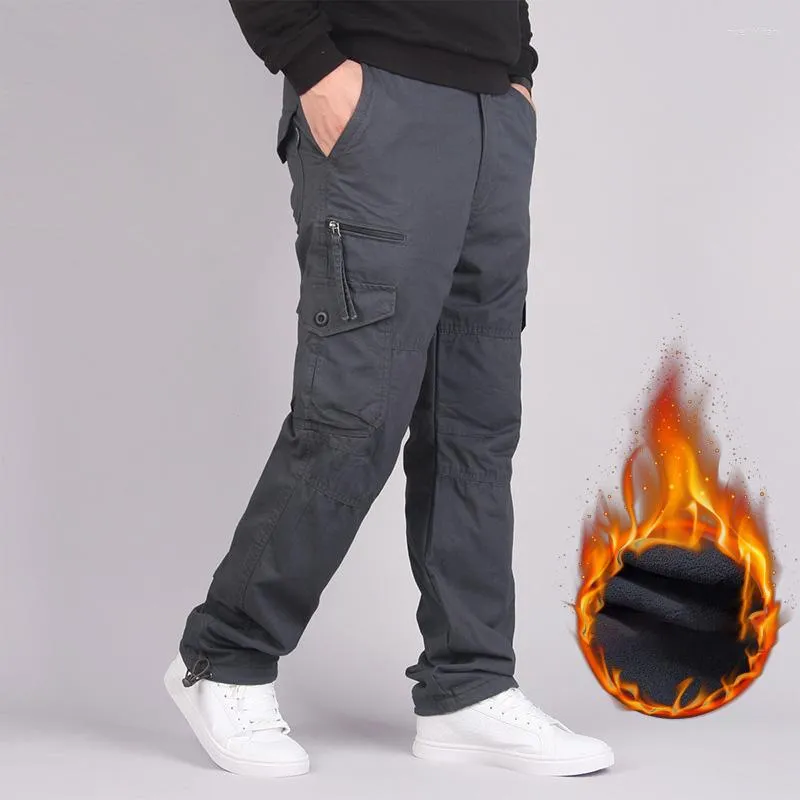 Fleece Tactical Trousers, Lined Cargo Pants Men, Fleece Cargo Pants