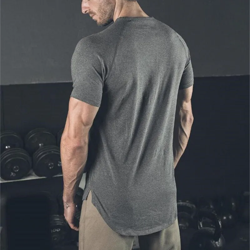 Men S T Shirts Brand Gym Shirt Sport T Men algodão Manga curta Executando treino Tees Tops Fitness Rashgard Tir