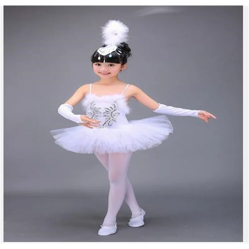 Dancewear 1 pz / lotto Tutu di balletto bianco Vestito da balletto Costume da lago dei cigni per bambini Costumi di danza del ventre per bambini Stage Abbigliamento professionale 230520