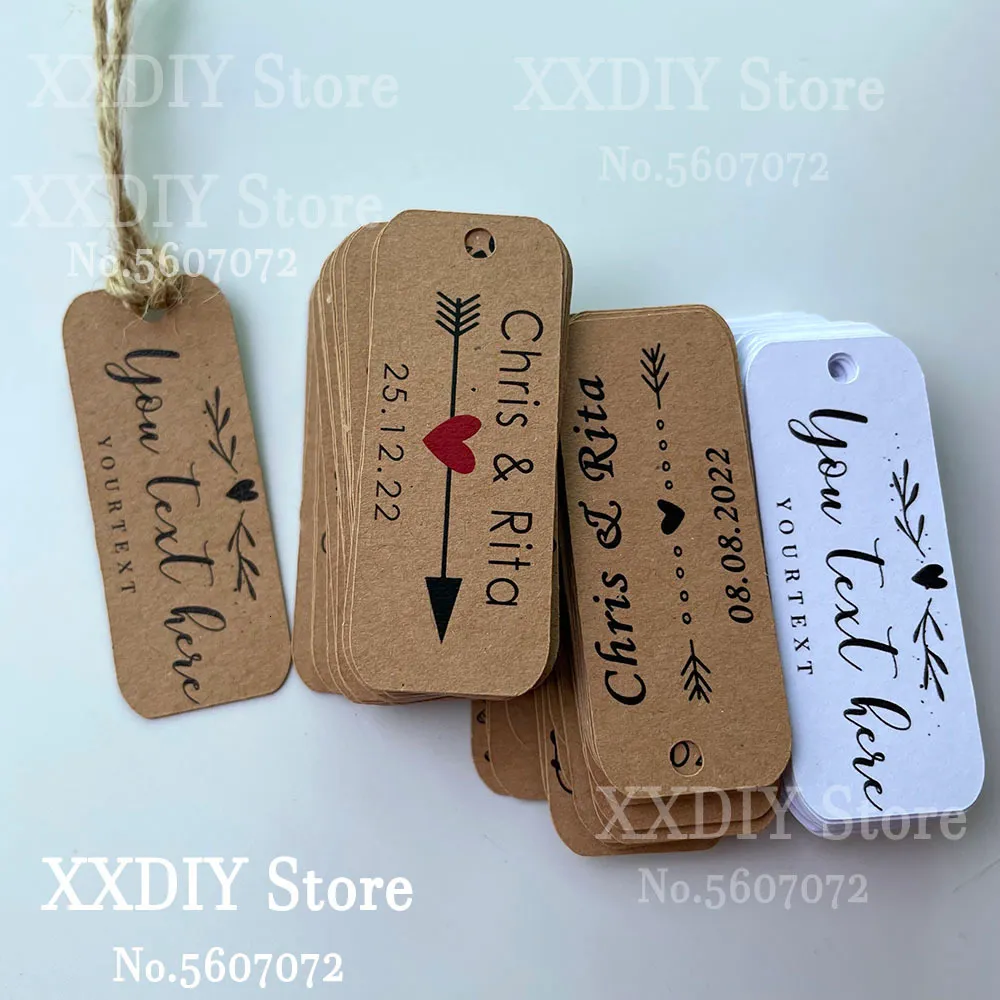 Other Event Party Supplies Personlized Mini Kraft Tags Wedding Favor Tags Custom Name Date Thank You Tags Weding Party Decor Favors 230522