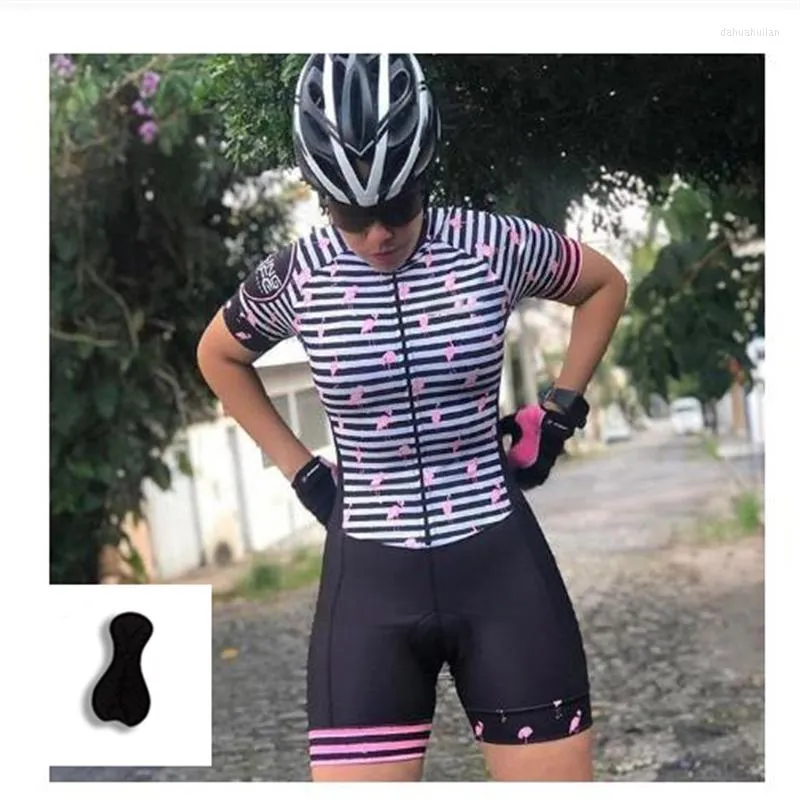 Yarış setleri bisiklet bisiklet forması kadın bisiklet giyim yaz anti-üver binicilik derisi binicilik bib şort kollu takım triathlon tulum