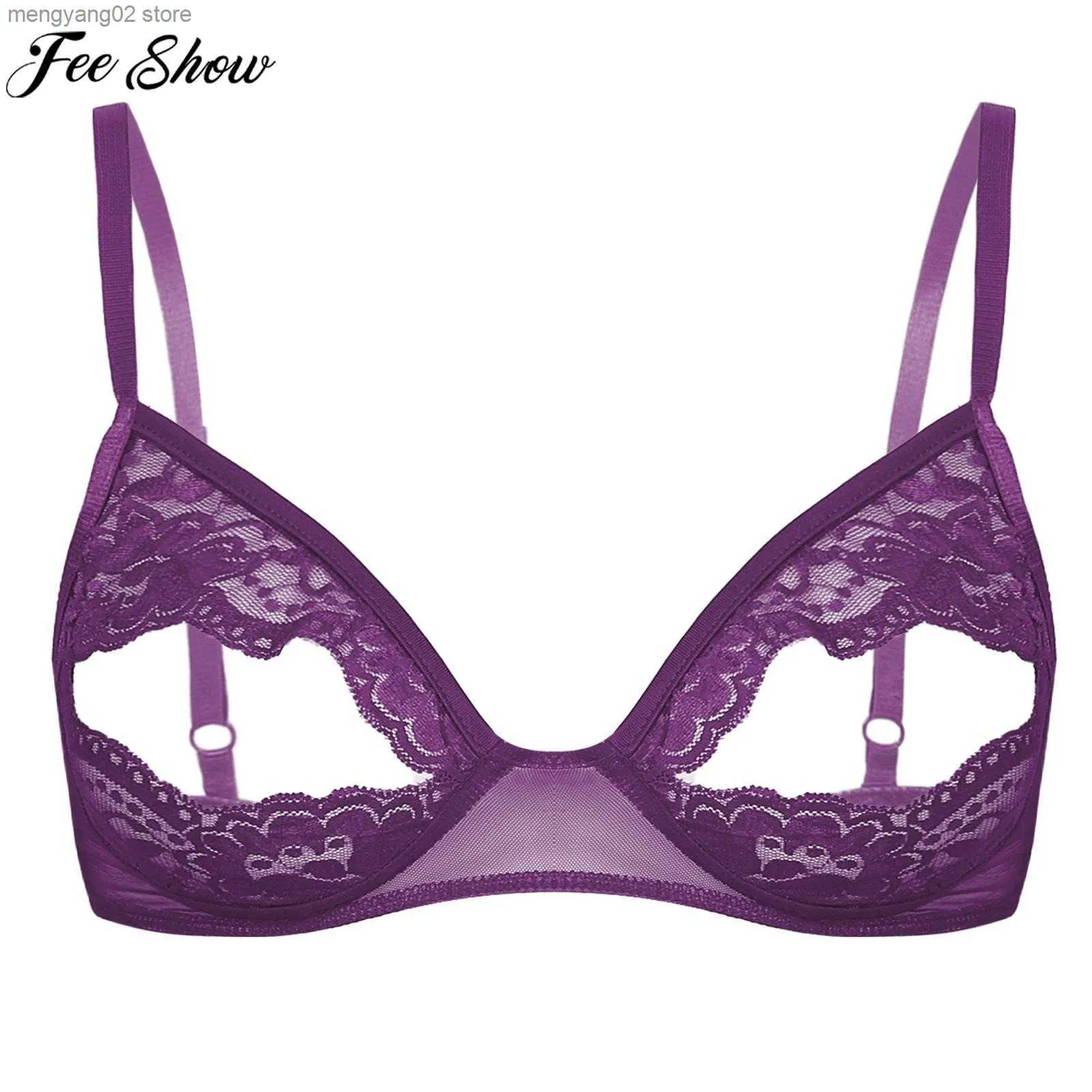 Soft Sheer Lace Hollow Out Lace Push Up Bra With Adjustable Straps