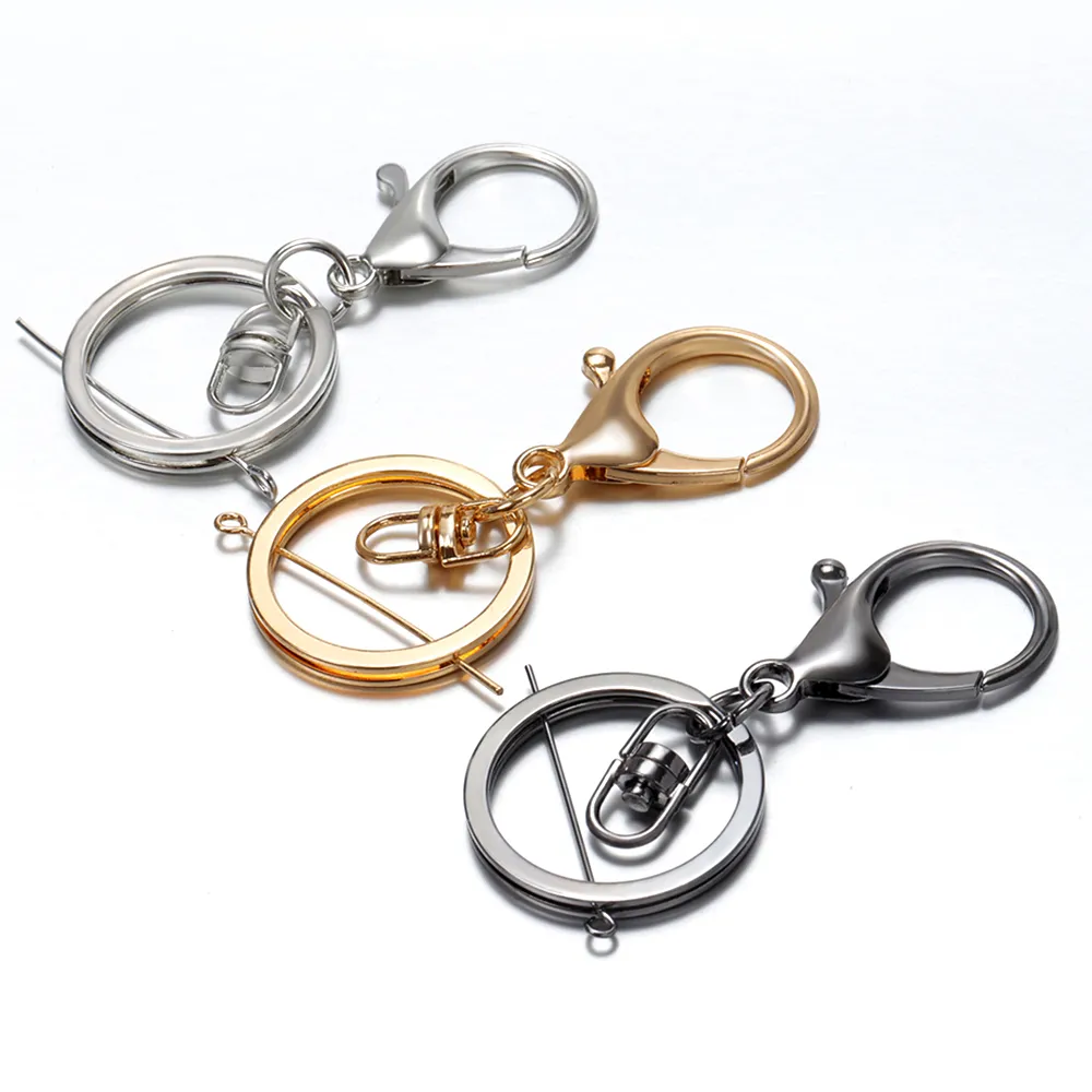 5-10st/Lot Big Lobster Clasp Keychain Accessories Key Ring 30mm Split Ring Keyrings for Jewelry Making DIY Nyckel Holder Findings