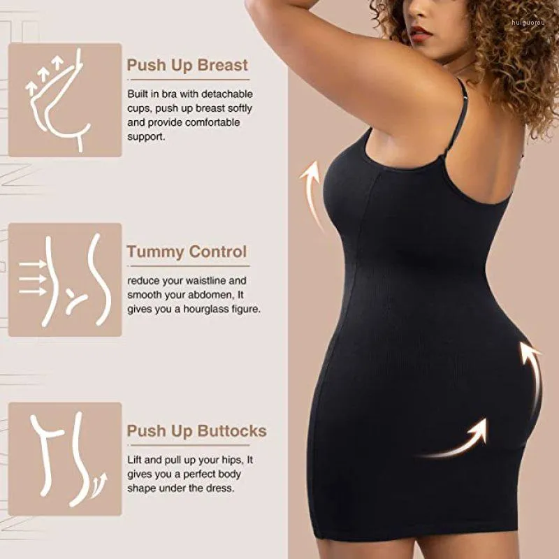 Built-In Shapewear Slip Maxi Lounge Dress Body Shaper Maxi Dress