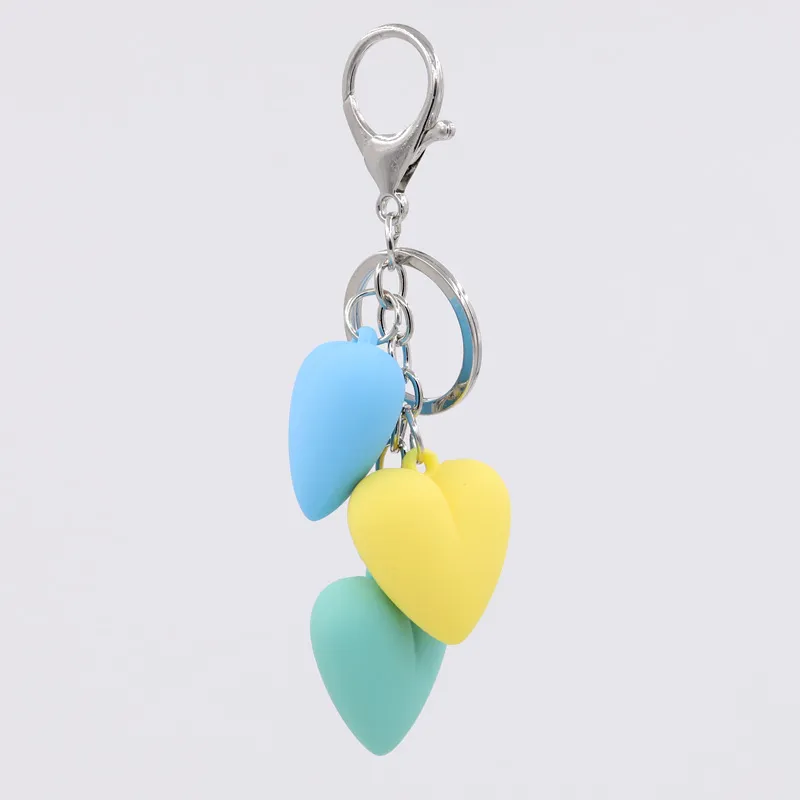 Keychain Jewelry Acrylic Heart Pendant Mixed color Key Chain Car Women Handbag Accessories keychains Dropshipping