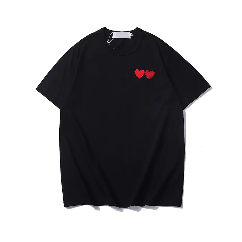 Mens T-shirts Summer Mens T-shirts CDGS Play T Shirt Commes Short Sleeve Womens des Badge Garcons broderi Heart Red Love 10 HSVD