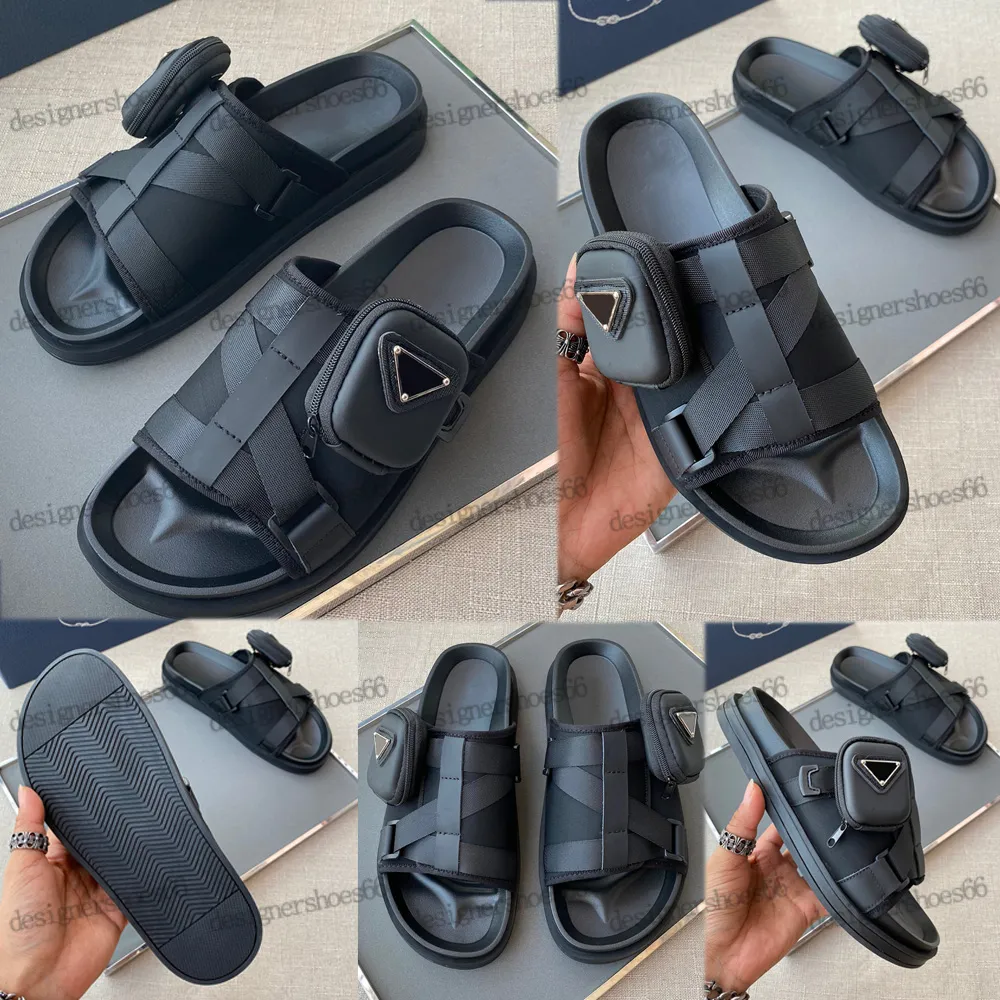 2023s New Mens Brand Sandals Slippers Upper with Design Brand Small Wallet Decoration luxury sandals Rubber Soles Casual fashion Beach sandal trending sandals