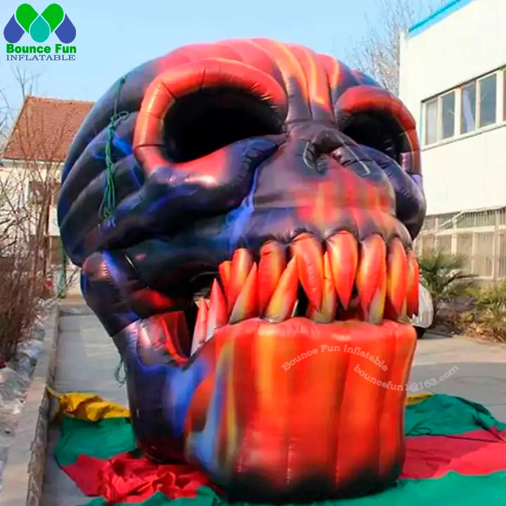 Cranio gonfiabile su misura stupefacente dello scheletro gonfiabile gigante di evento della decorazione di Halloween per il festival