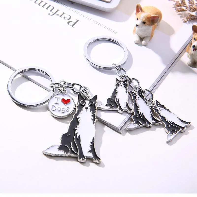 Border collie keyring online