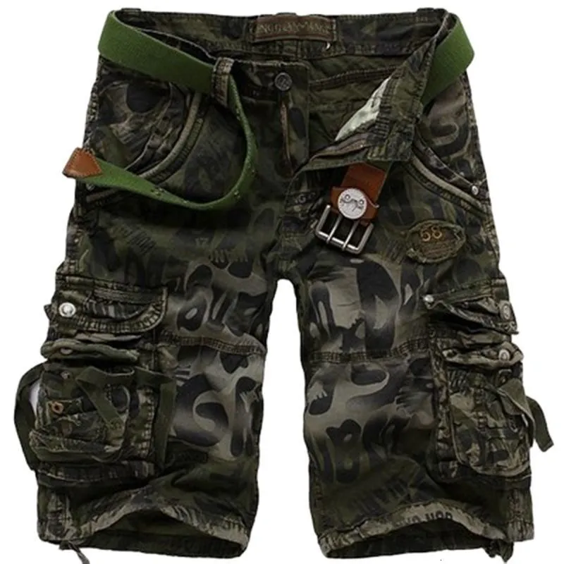Short de Camouflage de haute qualité pour hommes, Cargo ample, marque d'été, mode, Camouflage tactique, pantalons à poches multiples pour hommes