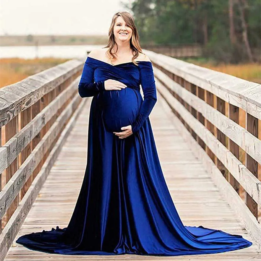 Vestidos De Maternidad Vestido Largo De Maternidad Pleuche