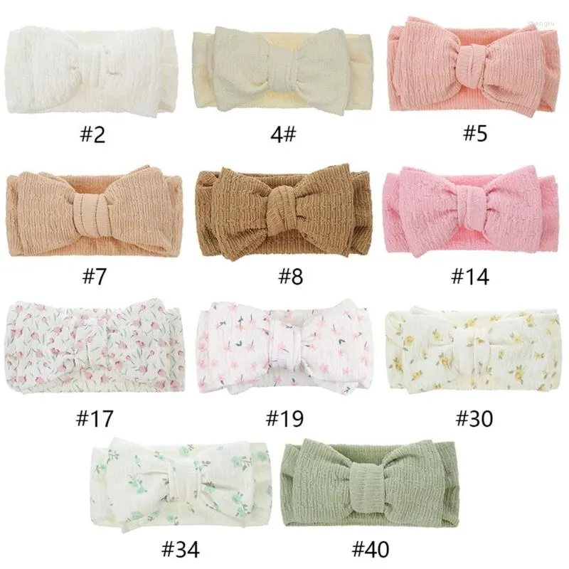 Hair Accessories Bow Headband For Baby Crepe Turban Wide Hairband Infant Girl Fashion Headdress