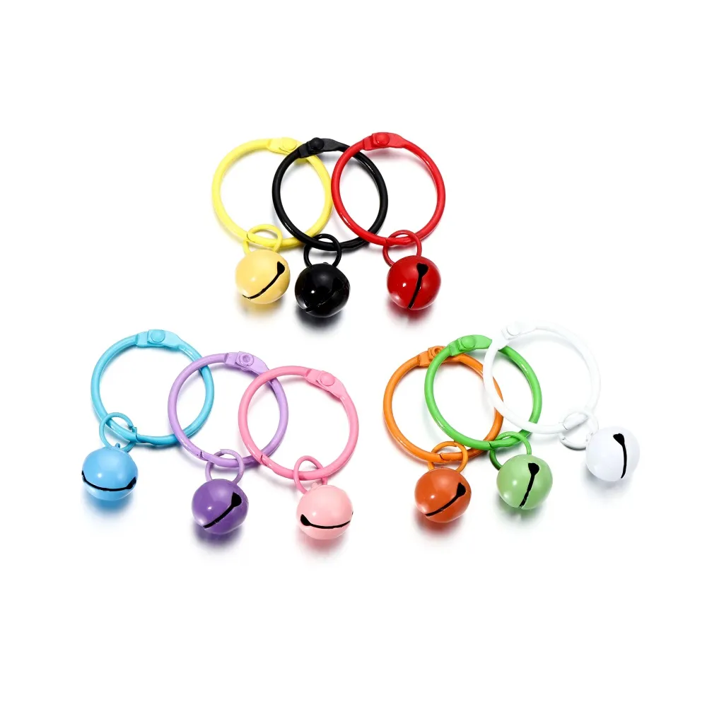 5st/Lot Christmas Colorful Jingle Bells Keyrings Charm Bell Festival Party Decoration för DIY Jewelry Making Accessories