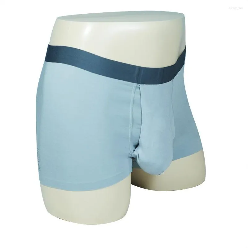 Calzoncillos Hombres Ropa interior c moda Reduce la sensibilidad Sexy Boxer Pene grande Bolsa Agujero Prepucio Exponer Lencer a Prolongar Sex Time