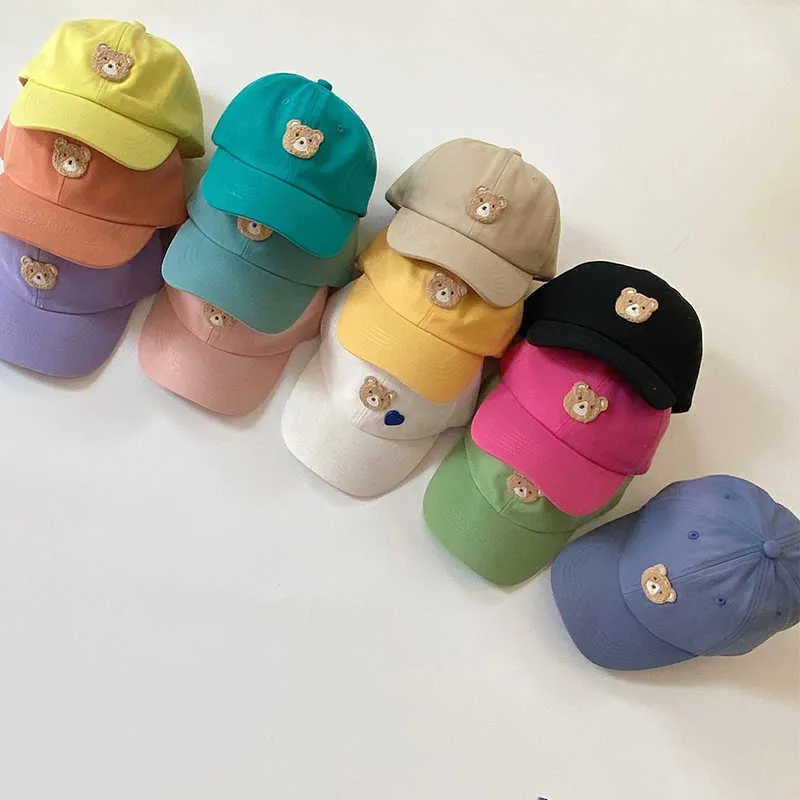 Cute Cartoon Bear Baby Baseball Cap Adjustable Summer Outdoor