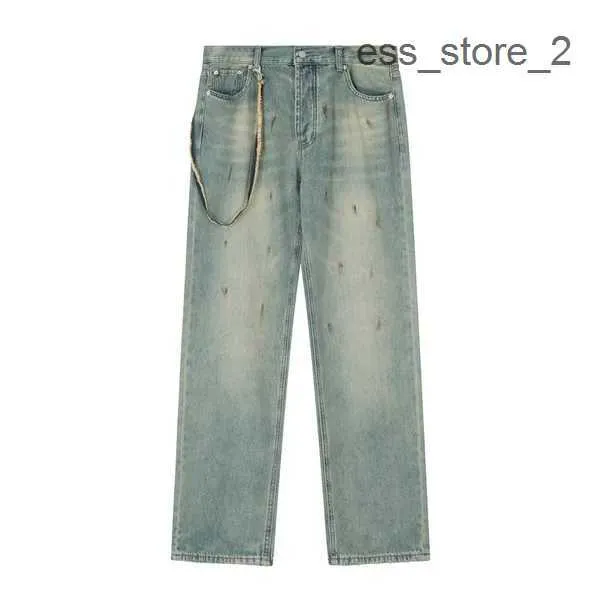 Jeans retro masculino lavado com ácido MMON MM6 Ajuste solto tousers calças retas vintage Hom