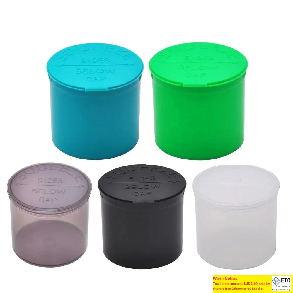 90 DRAM SPUNE SPISION POP TOP BOTTERVIAL BOX BOX Acrylic Plastic Strage STASH JAR Plastic Pill Bott Bott