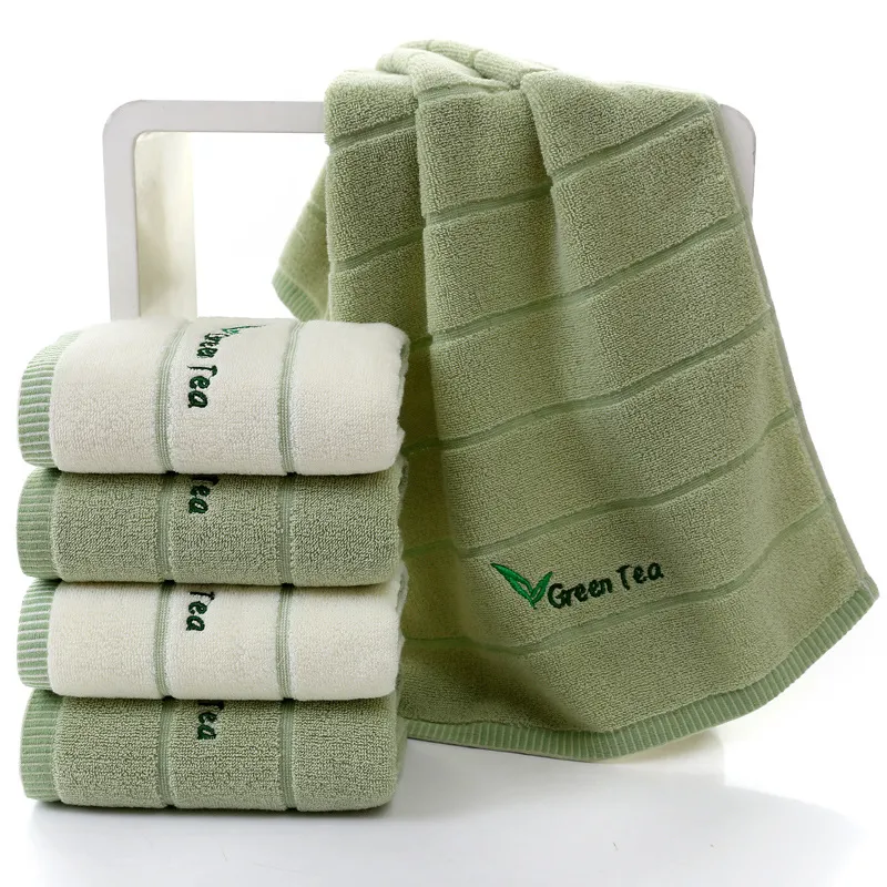 Nowe super miękkie pasiaste ręczniki z zieloną herbatą dla dorosłych Toalha twarz ręczniki ręczniki w łazience kemping joga ręcznik 2PCS/partia