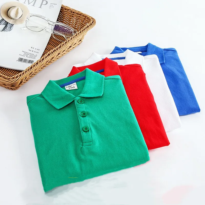 Kids Designer Designer Boys Polo Shirt Summer Shirts Korte SHIRTS KATTE HIRTIC Casual Solid Plain Blouse Fashion Tanks School Uniform Class Kleding BC704