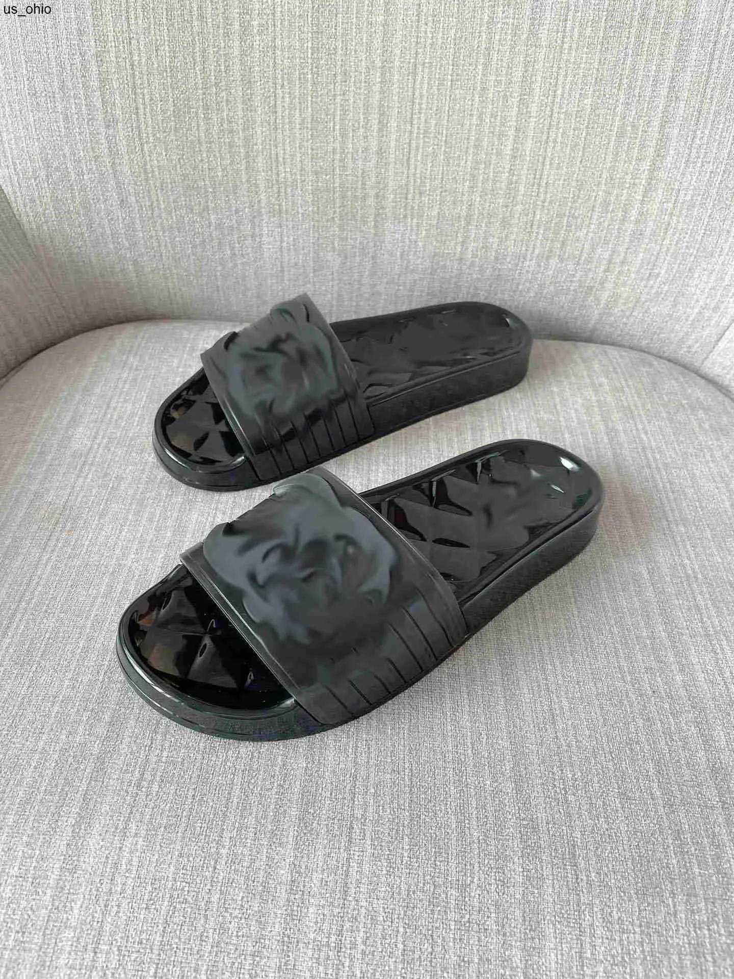 Crystal clear sporty slide sandals top
