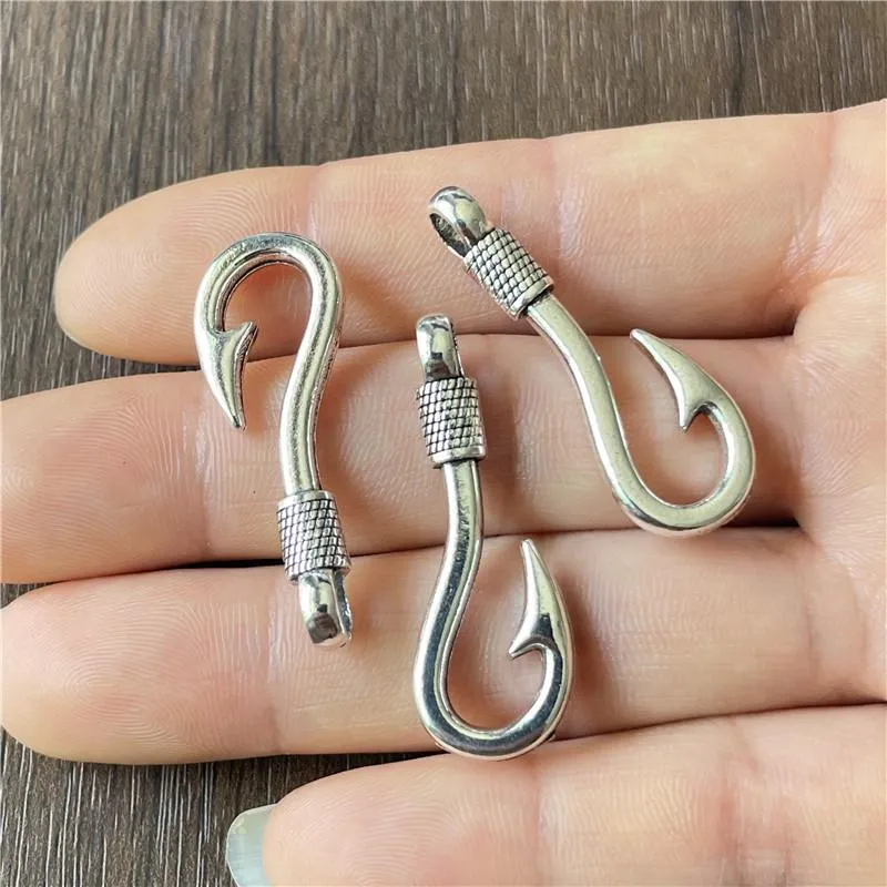 charms 60pcs Charm fishing hook pendant for jewelry Making DIY handmade Necklace bracelet accessories Ornaments wholesale free shipping