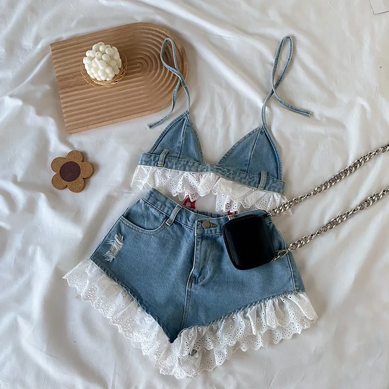 Conjuntos De Ropa De 3 A 16 Anos Ropa De Verano Para Ninas Adolescentes Camisas Cortas De Mezclilla Sin Mangas Pantalones Vaqueros Pantalones Cortos Trajes Para Ninos Pequenos Para Ninas 230520 De 14 ...