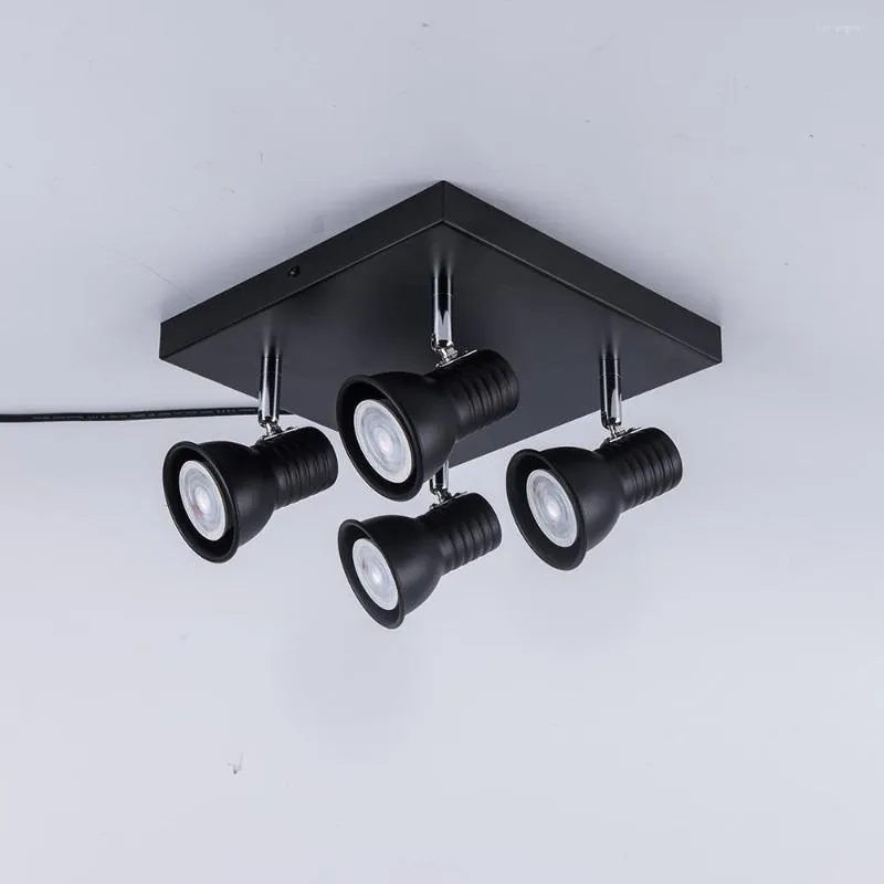 天井ライトブラック360度回転可能なLED表面マウント調整可能照明器具ビンテージロフトランプリビングルームキッチン