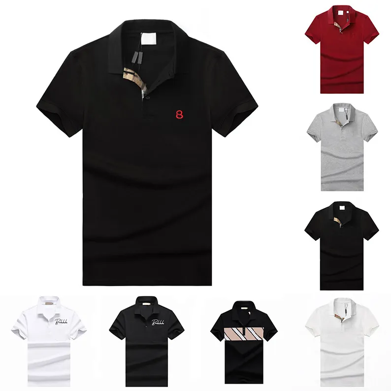 Męskie koszulki polo letnie koszule markowe ubrania bawełniane z krótkim rękawem projektanci biznesowi topy T Shirt w stylu casual, w paski, oddychające ubrania