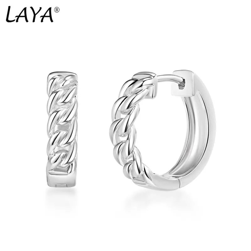 Huggie Laya 925 Sterling Sliver Individual Design Retro Fashion Chain Hoop Earrings For Women Neutral Jewelry 2021 Trend