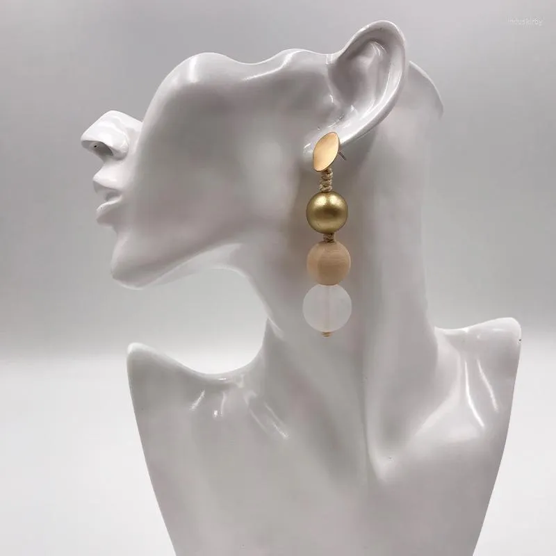 Dangle Earrings Suekees Goth Drop Fashion Jewelry Pendientes Vintage Boho Metal Wood And Resin Beads For Women Accessories