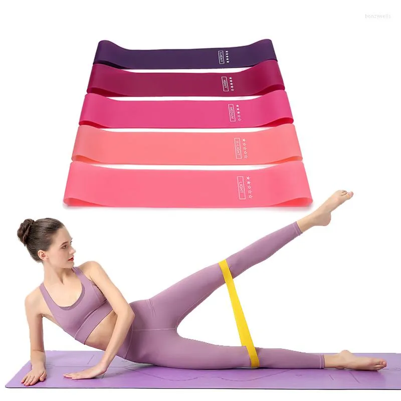 Dekorativa blommor Portable Fitness Workout Equipment Rubber Resistance Bands Yoga Gym Elastic Gum Strength Pilates CrossFit Weing Weight