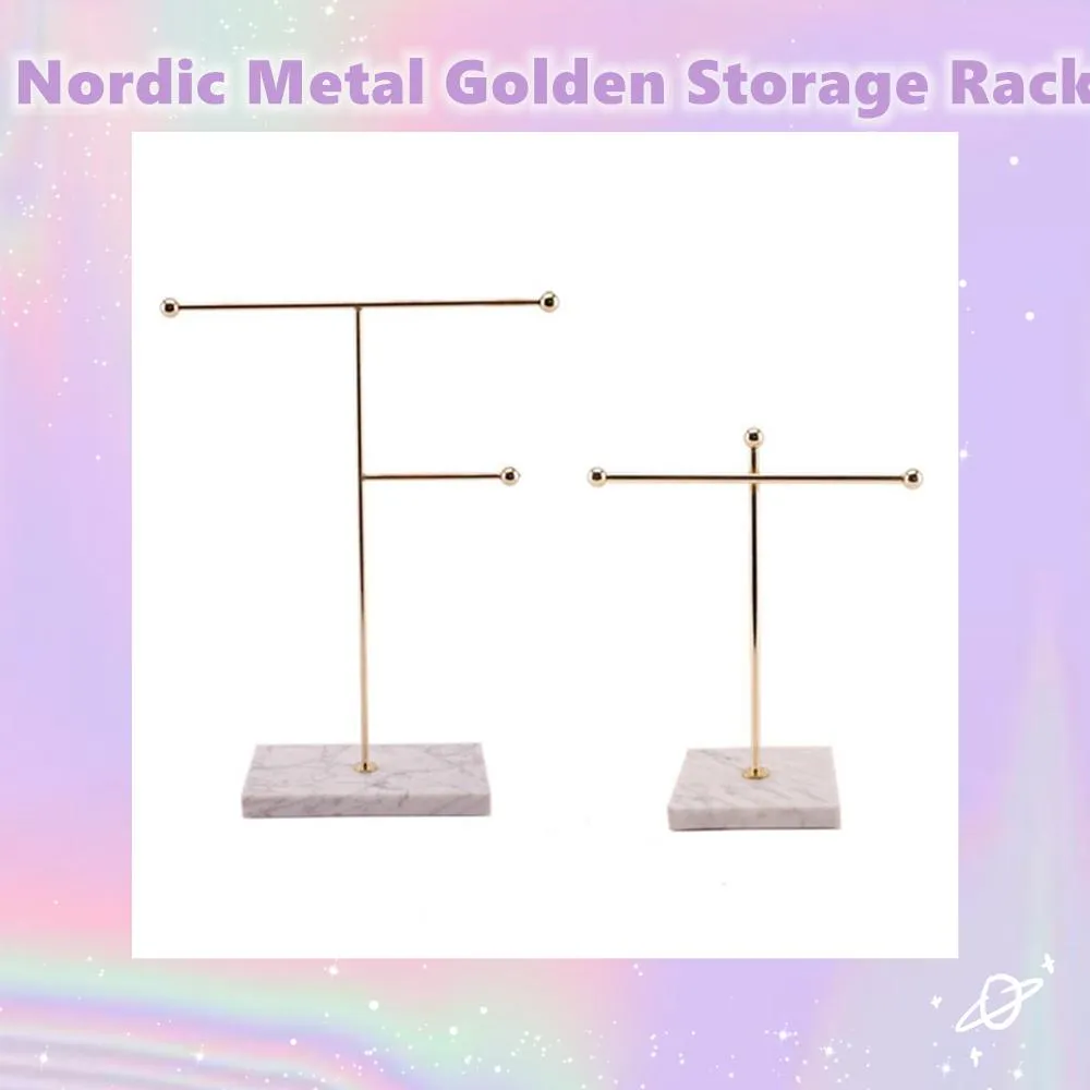 Boxes Nordic Metal Golden Storage Rack with Marble Base Chic Ins Modern Jewelry Ring Necklace Earring Display Rack Holder Desk Decor